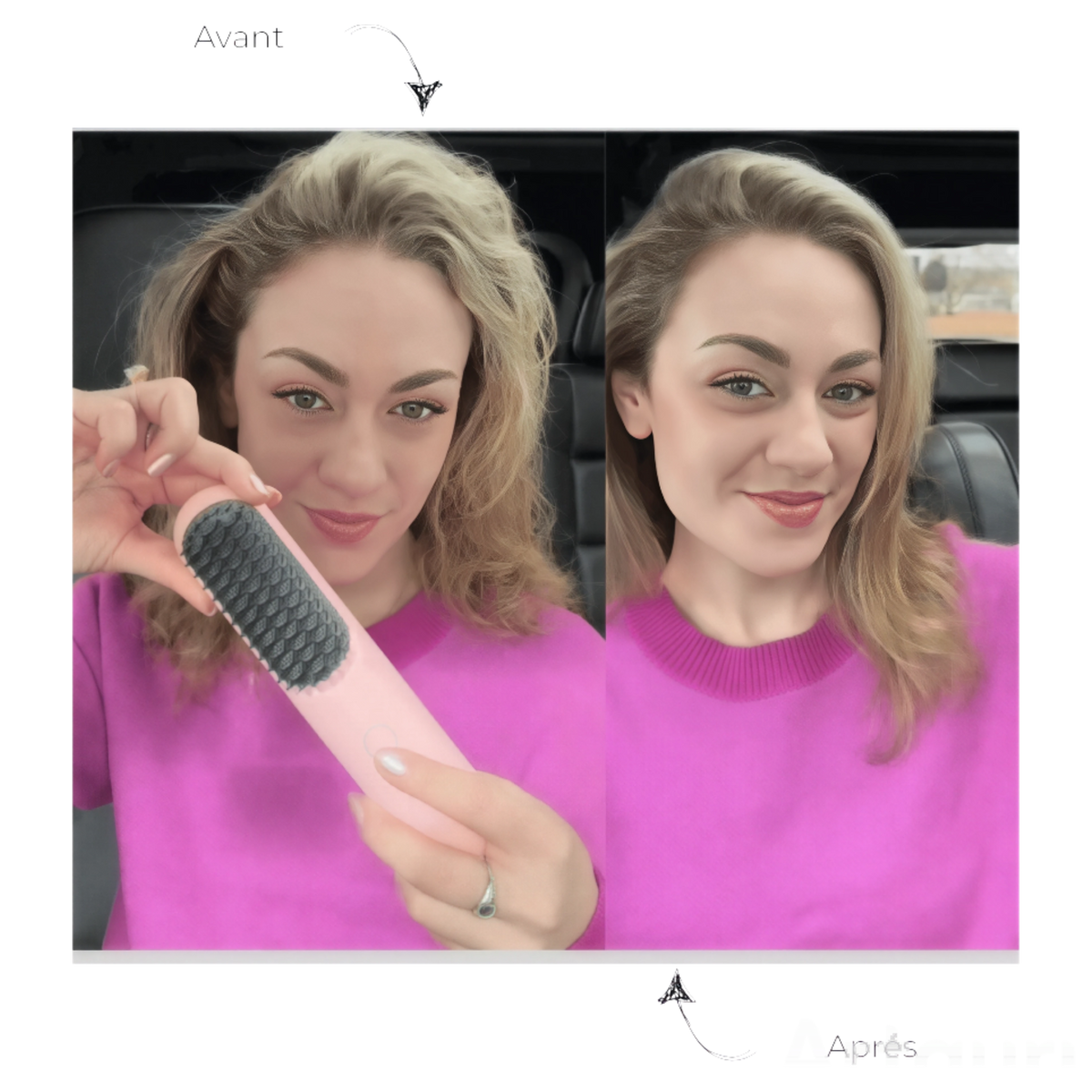 Brosse Chauffante IconHair™ – Lissage Express & Anti-Frisottis